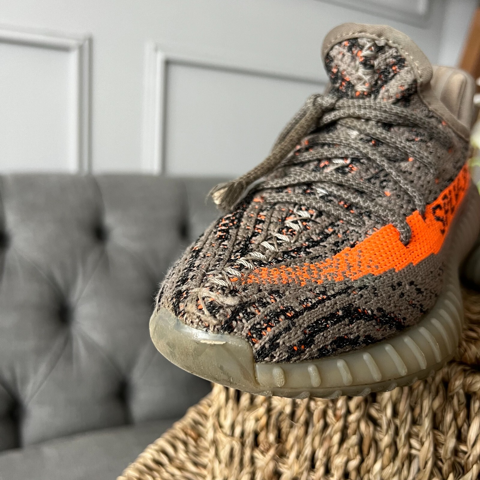 ADIDAS Yeezy Boost Kids Boys Trainers Sneakers UK 13.5 image 10