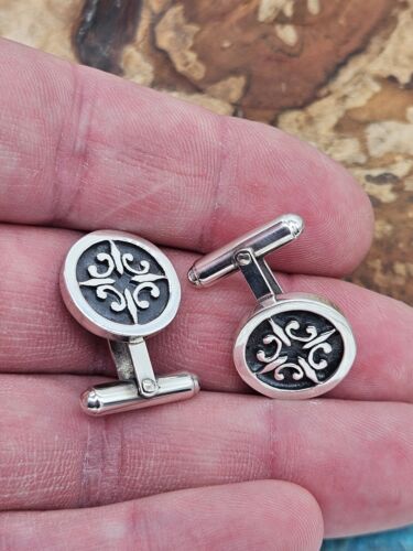 Vintage Sterling Silver 925 Celtic Entwined Knot Panel Cufflinks - Picture 2 of 7