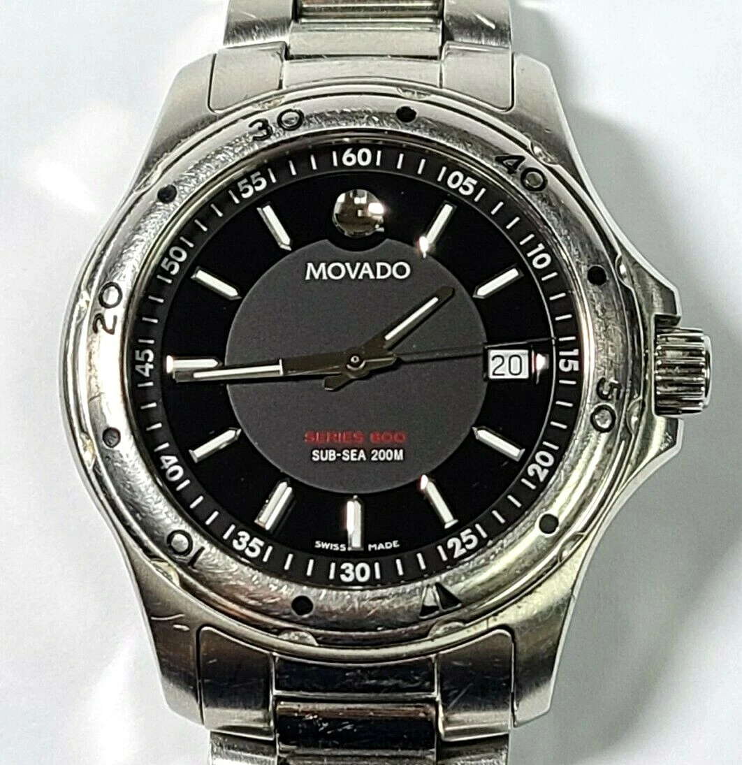 Movado Series 800 Sub Sea 200m Black Face Men s 40mm Watch