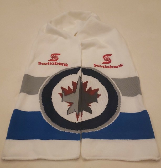 Winnipeg Jets Promo WINTER SCARF Blue and White NHL Hockey 52" x 7" eBay