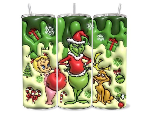 20oz Tumbler Stainless Steel Christmas Grinch Cup Holiday