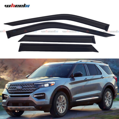 Smoke Tinted Window Visors Deflectors Rain Guards for 2020-2024 Ford Explorer