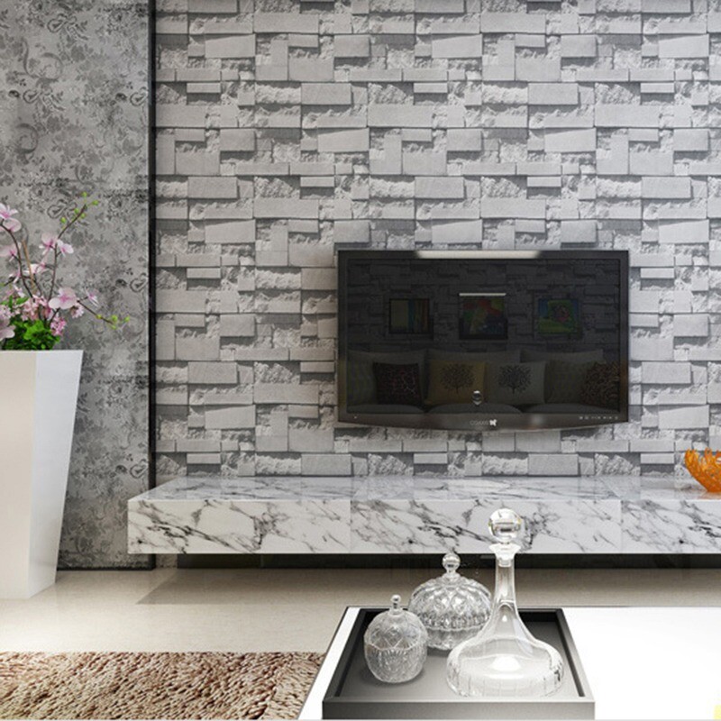 UK Stone/Brick Effect Wall with Grey Tone 3D Effect Feature Wallpaper