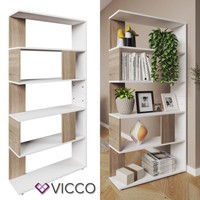 Raumteiler BüCherregal Standregal Wandregal BüRoregal Weiß Sonoma Eiche Vicco