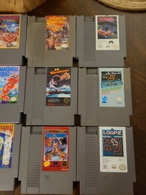 Nintendo NES Games Lot of 12 - Mario Bros, Loopz,3-D Worldrunner, Rad Racer 