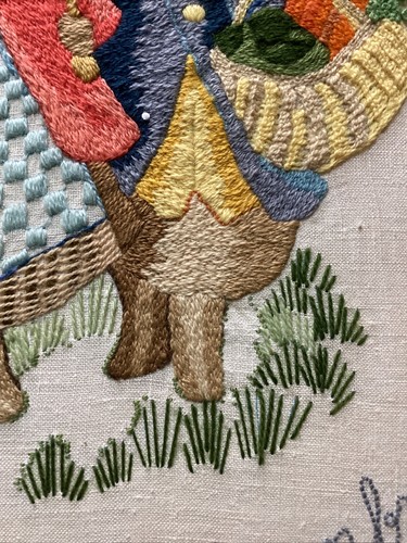 Vintage CM Nadelspitze Liebe ist ein gemeinsamer Regenschirm fertig & gerahmt Peter Rabbit 7702 - Bild 10 von 15