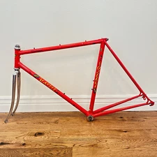 Vintage Torelli 55 CM Frame Set Made in Italy Road Bike Red Chrome