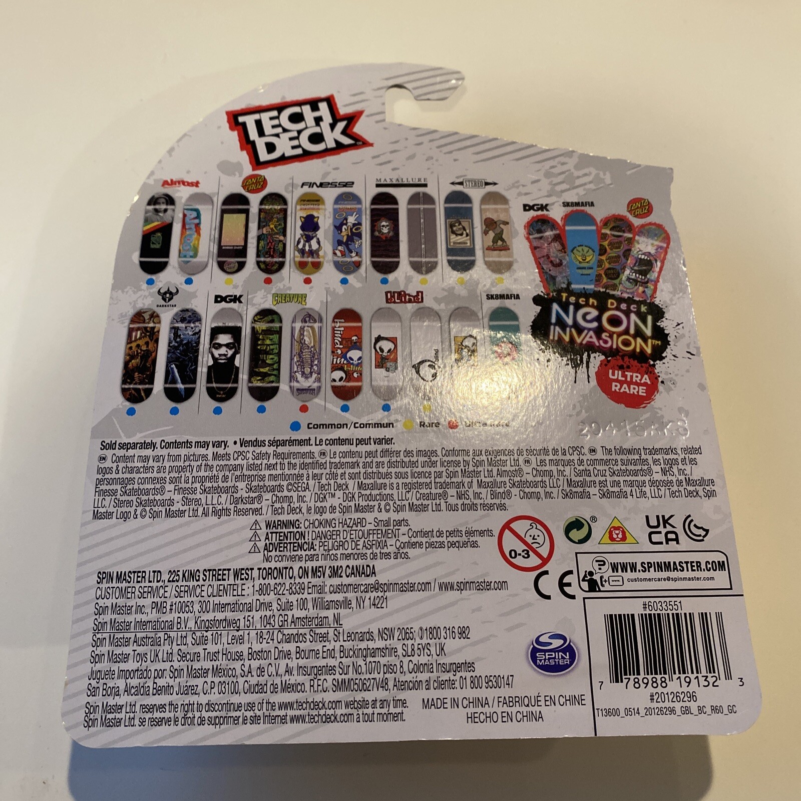 Tech Deck Finesse Sonic the Hedgehog Rings fingerboard