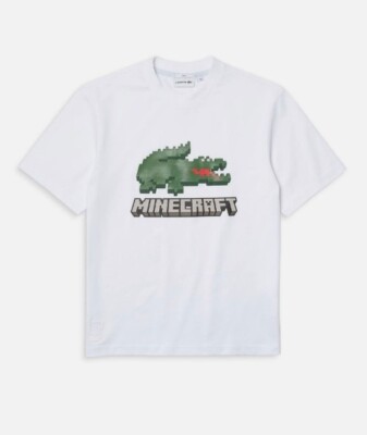 別注 レア 極美品 Lサイズ LACOSTE Minecraft Tシャツ Lacoste LIVE x Minecraft Unisex Pink Graphic Print Relaxed