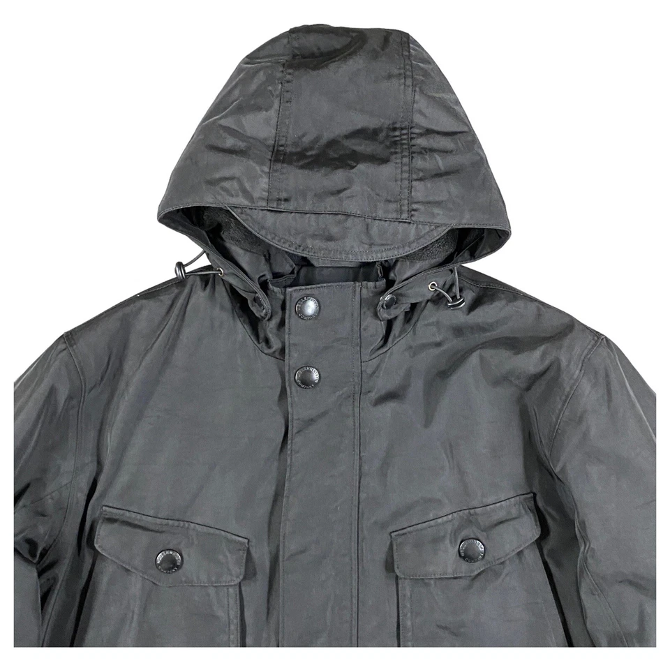 Abrigo militar con cremallera completa capucha negra para hombre XL Foto 4 de 4