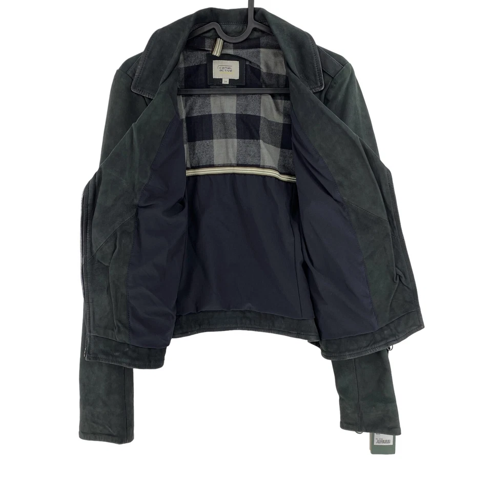 Camel Active Gris Oscuro Cuero Chaqueta Estilo Motero Talla Eu 34 GB 6 Ee. Uu. 4 - Imagen 4 de 4