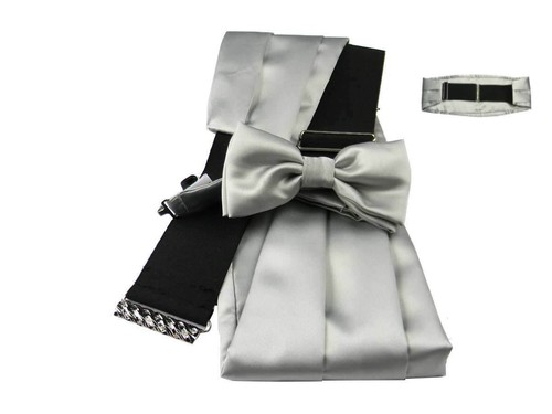 Fascia da smoking uomo grigio perla cerimonia sposo eleganza made in Italy  | eBay