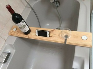 Pont De Baignoire En Bois Avec Petit Texte Grave Au Choix Ebay