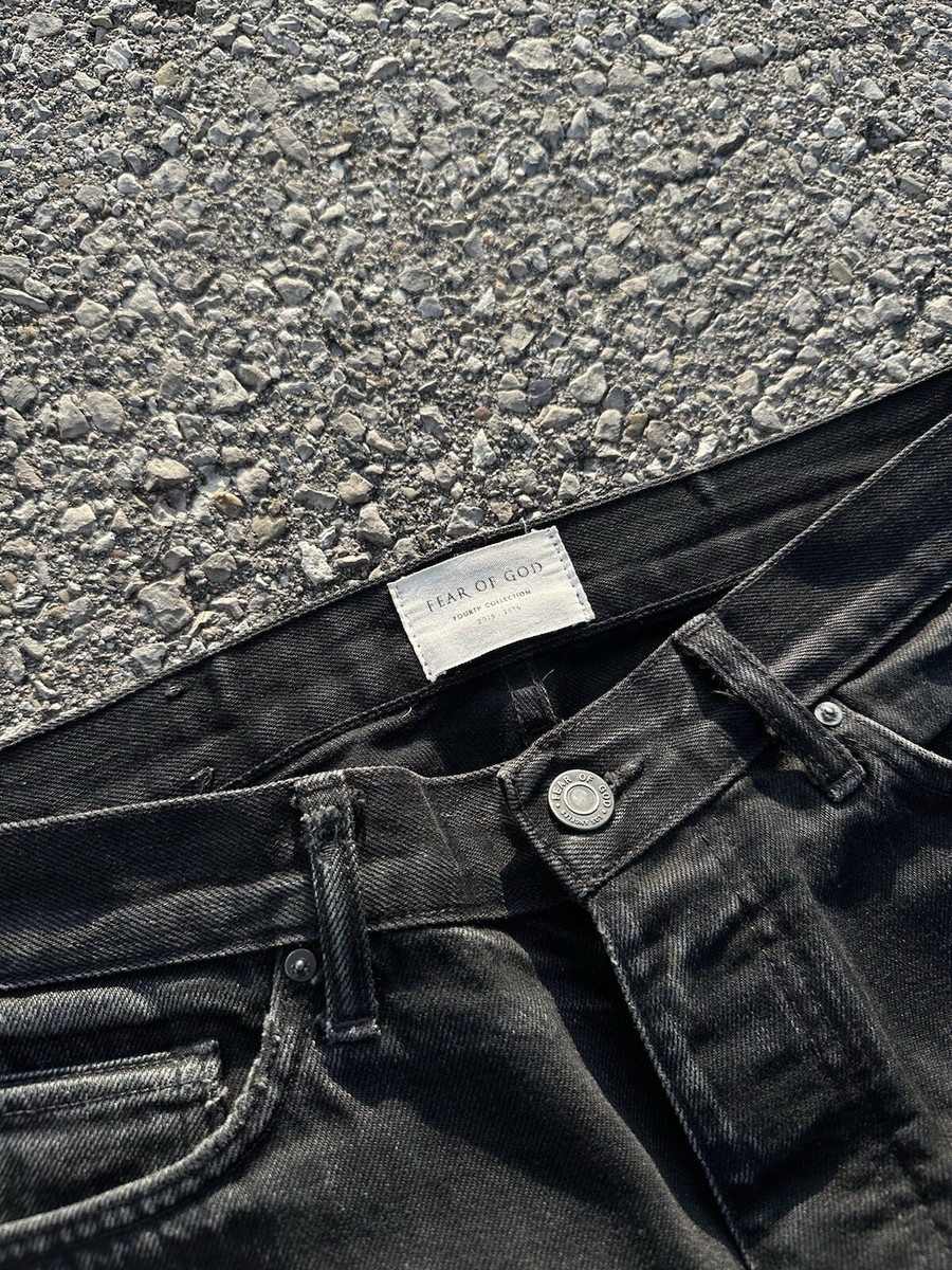FEAR OF GOD Fourth Collection パンツ Fear of God Fourth Collection Black Button Fly Zipped Hem Jeans