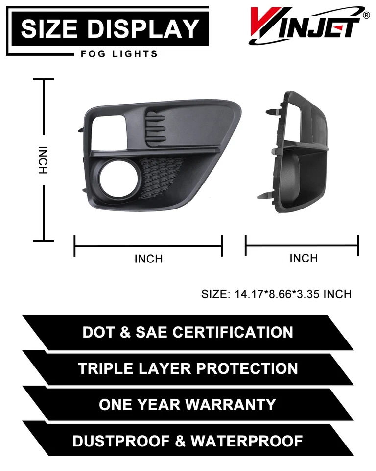 Par de luces antiniebla biseles negros juego de cubierta para Subaru WRX STI 2015 2016 2017 Foto 4 de 4