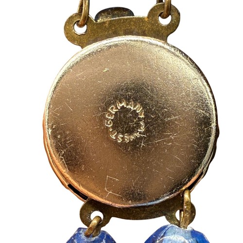 Collana Vintage Germania Ovest Doppio Filo Perline Blu Classico Retrò 22 Pollici - Foto 6 di 6