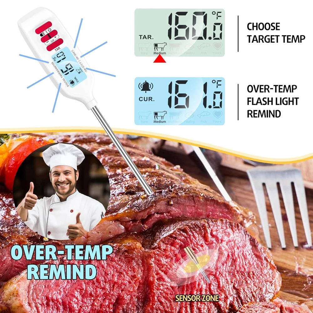 Meat Thermometer Digital, Food Thermometer for Cooking, Instant Read Thermome...
