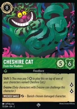 Lorcana Cheshire Cat - From the Shadows 2ROF-075 Super Rare Englisch Excellent