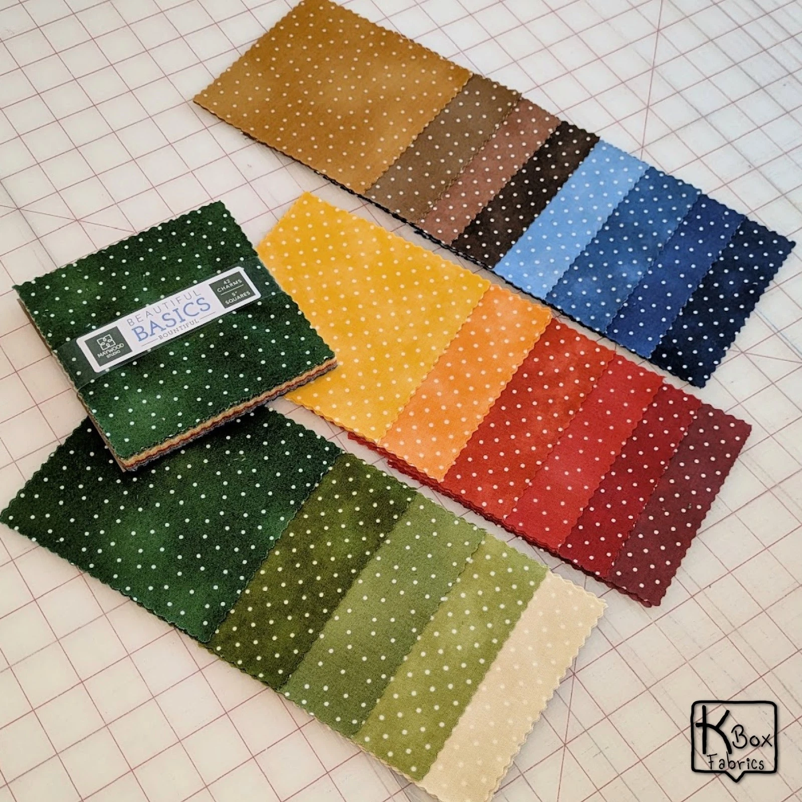 Quilting Cotton Fabric 5" Charm Pack Maywood Studio Basics Bountiful Polka Dots - product detail image 4