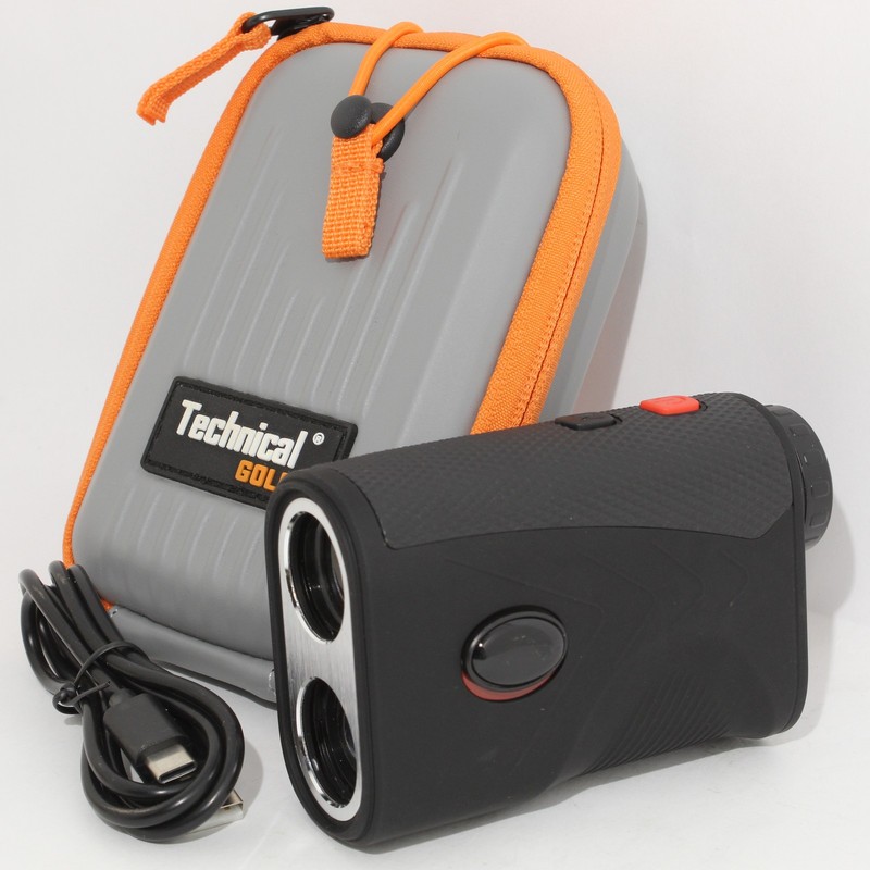 Golf Laser Rangefinder - Slope - Flag Lock - USB-C Rechargeable Black BUNDLE