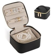 Travel Small Jewelry Case, Jewelry box,PU Leather 4 Zipper Bags for Women Gir...