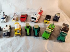 12pc Diecast Toy Vehicle Lot Tonka Matchbox Police Fire Construction Trucks