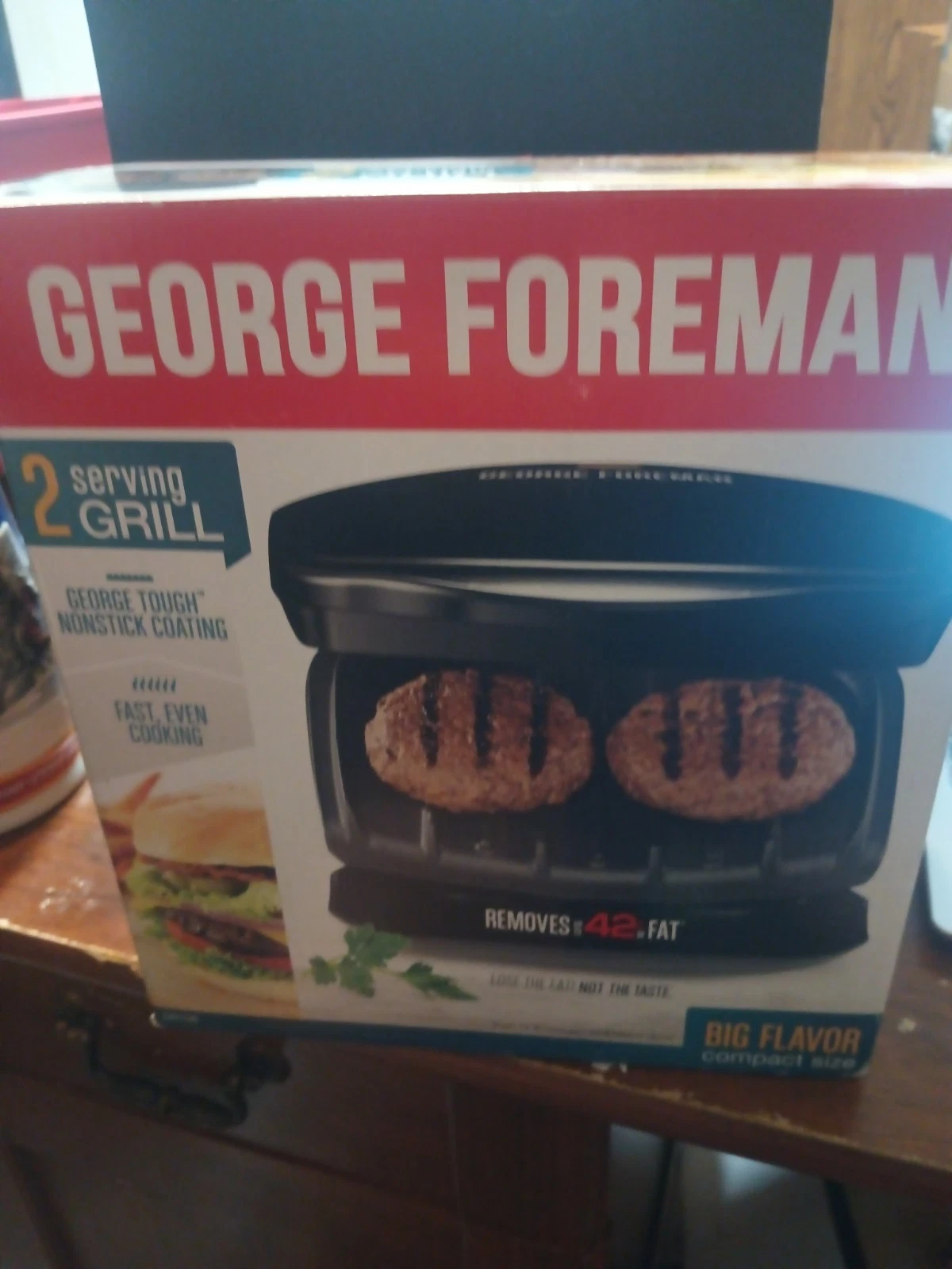 George Foreman Compact 2 Serving Grill GR10B New 082846033732-L2 Black