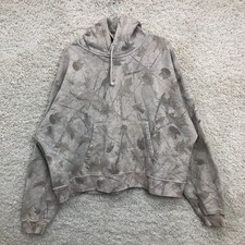 Abercrombie Fitch Hoodie Large Womens Beige Cropped Essential Popover Camo L