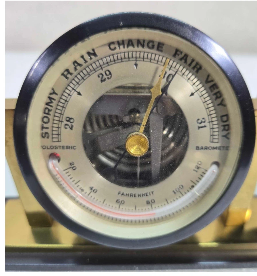 Juego de reloj y barómetro de barco Tiffany & Co. latón y metal armado. Works 1960 Foto 2 de 4