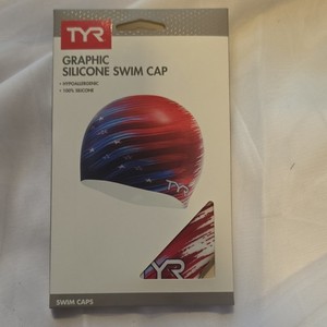 TYR USA 735 Graphic Silicone Swim Cap Red/White/Navy MPN LCSVLN