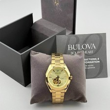 Bulova Men's Surveyor 97A182 Gold Tone Dial Stainless Steel Automatic Watch 39mm