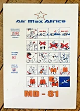 Air Max Africa Airlines - Safety Information Card - MD-81 - Gabon - 2002-2006