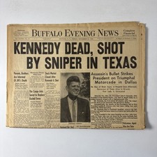 Buffalo Evening News Kennedy Dead Nov 22 1963 NEWSPAPER COMPLETE - JFK Shot