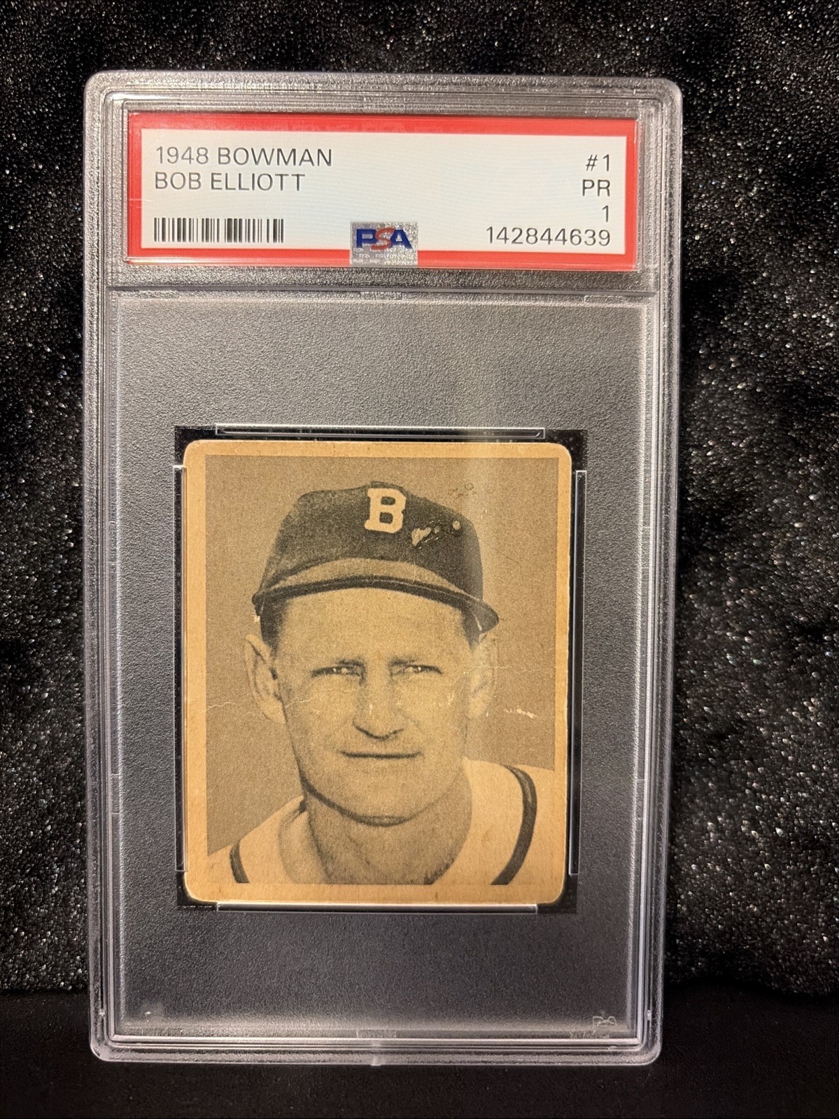 1948 Bowman #1 Bob Elliott PSA 1