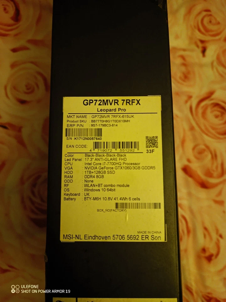 SPARES/REPAIRS ONLY. MSI GP72MVR 7RFX Leopard Pro Gaming Laptop - Image 2 of 4