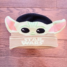 Kids Star Wars The Mandalorian Grogu Baby Yoda Beanie Hat With Ears OSFM