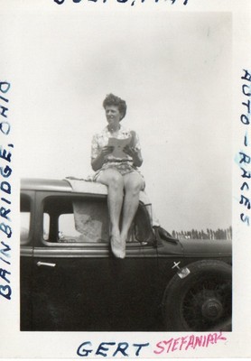 Antique Photo - Gert Stefaniak At the Auto Races 1947 Bainbridge Ohio