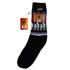 HANDMADE ANDEAN ALPACA MID CALF BLACK SOCKS