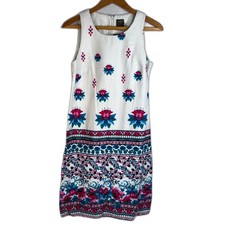 Taylor NWT Sleeveless Cotton Fitted Dress Colorful Boho Dressy Cottage Size 2