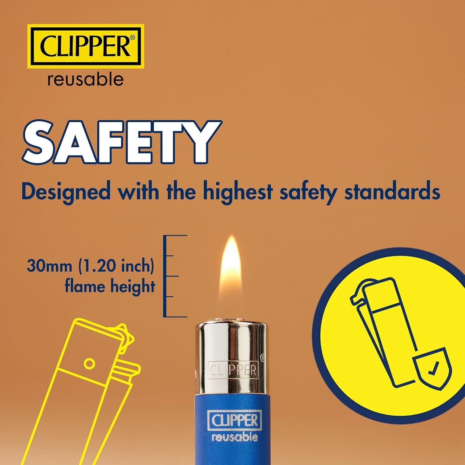 Clipper Metal Lighter - Refillable, Includes Case. Rose Gold Butane Lighters