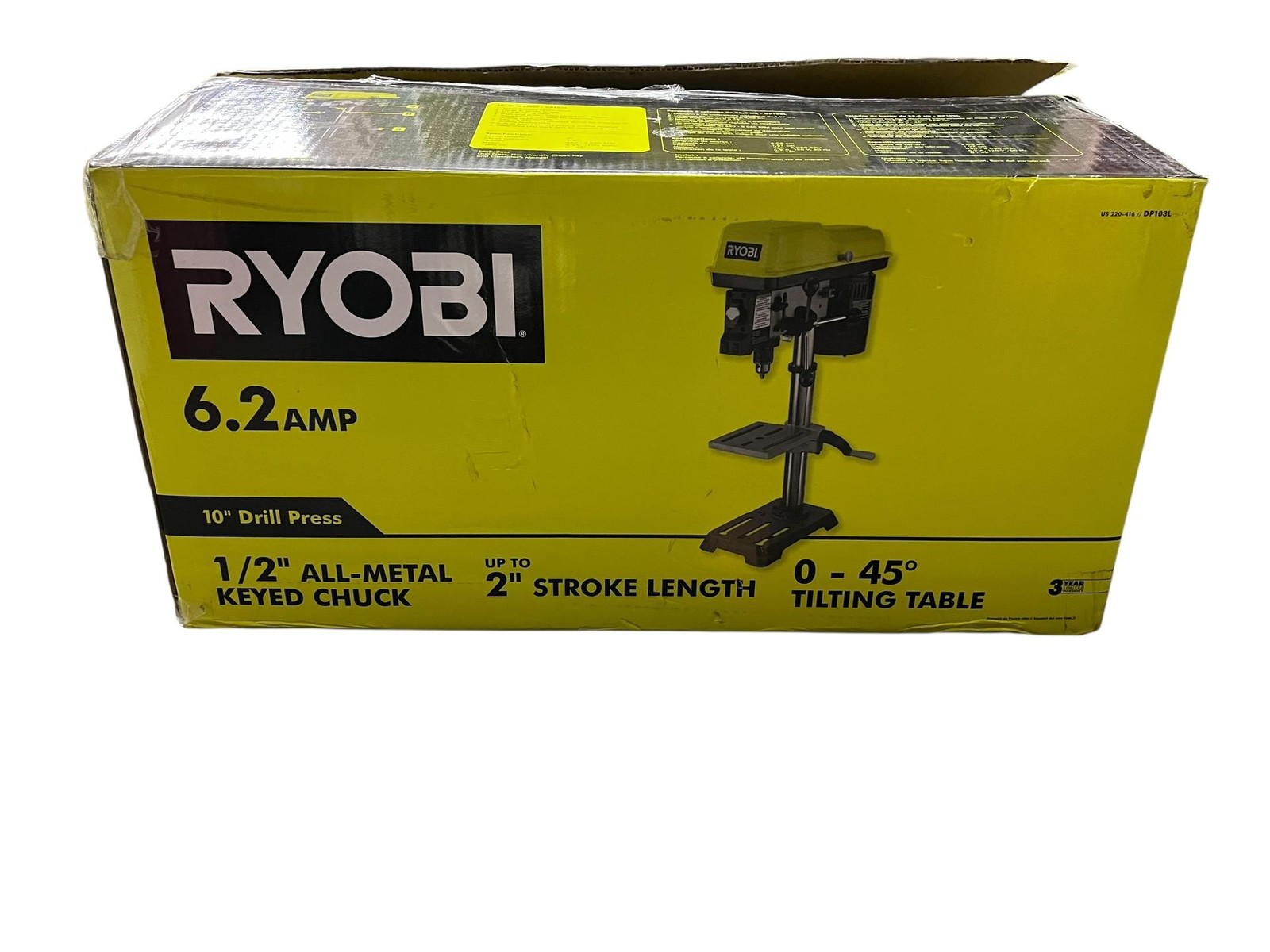 RYOBI 10 In. 5 Speed Drill Press with EXACTLINE Laser Alignment System