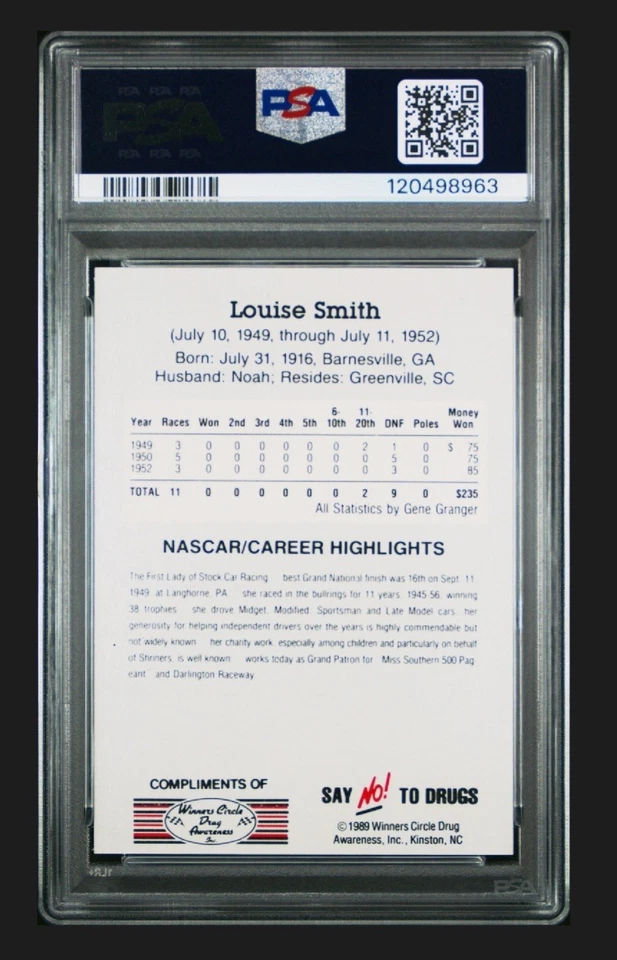 1989 WINNERS CIRCLE LOUISE SMITH #7 HOF PSA 5 - Image 3 of 3