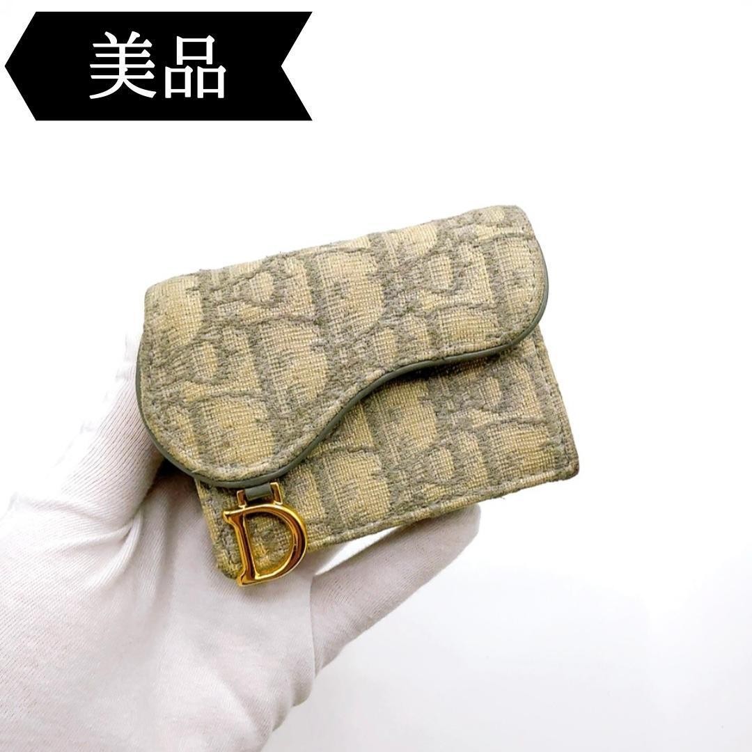 Dior Trotter Saddle Trifold Wallet in Signature Branded Design