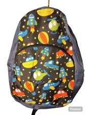 Kids Backpack Space Print Multicolor, Adjustable Straps, Pockets, Lightweight