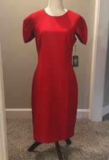 Women’s Vince Camuto Polyester Blend Short Cap Sleeve A-Line Red Dress Size 10
