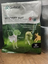 Suitical Dog Recovery Suit Surgery Black Collar Alternative MEDIUM 21-27  