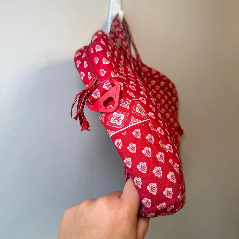 Vera Bradley Nantucket Rojo Algodón Acolchado Computadora Portátil Bolso Estuche Foto 3 de 4