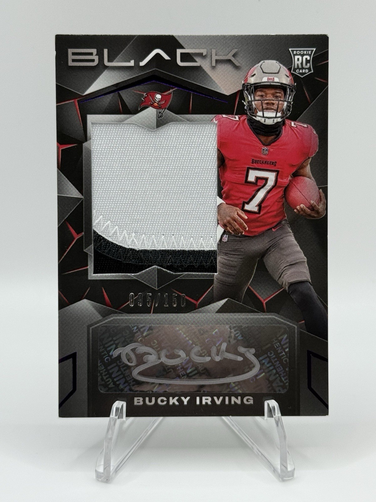 2024 Panini Black - Rookie Patch Autograph Bucky Irving #226 Royal 95/150