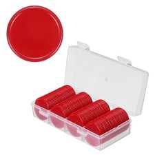 100Pcs Poker Chips 31mm Blank Mini Bingo Chips with Box, Red