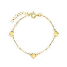 5-6" Polished Heart Charm Baby/Toddler/Kids Bracelet - 14k Gold